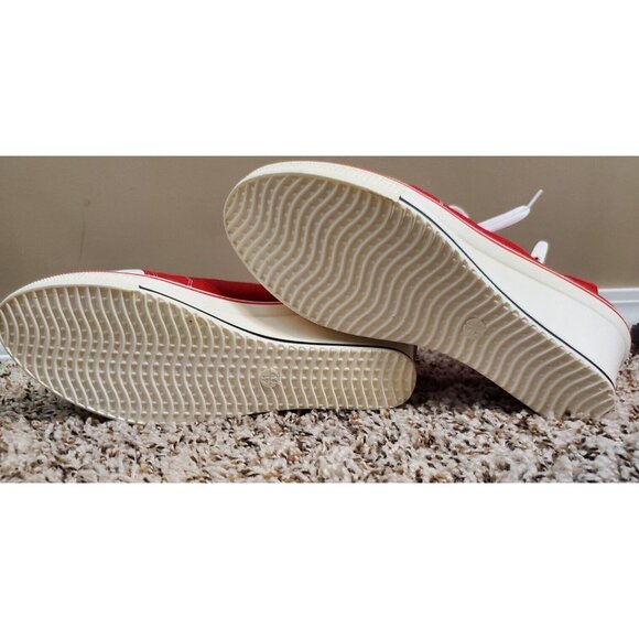 Sports Red & White Sneaker Wedges, Sz 41 - Picture 5 of 10